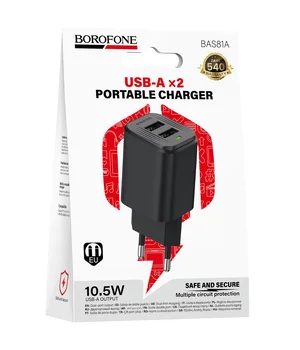 СЗУ Borofone BAS81A Star 10.5W (2USB-A) Black