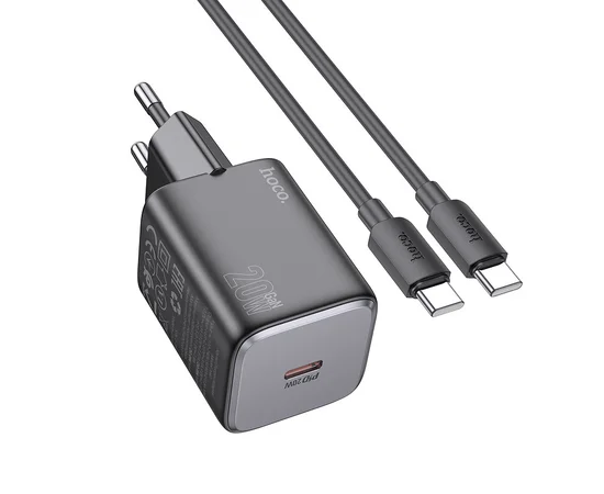 СЗУ Hoco N40 Mighty 1C PD20W + Type to Type-C Black