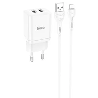 СЗУ Hoco N25 Maker (2USB-A) + USB to Lightning White