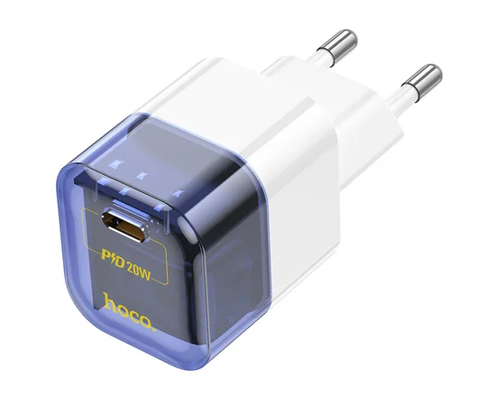 СЗУ Hoco C125A Transparent 1C PD20W Transparent blue