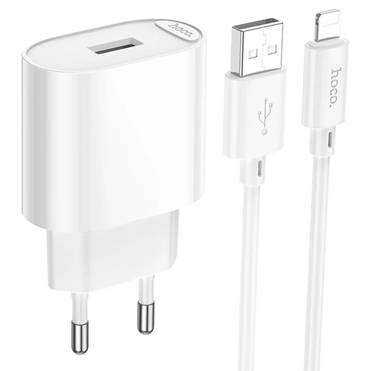 СЗУ Hoco C109A Fighter 10.5W (1USB-A) + кабель USB to Lightning White