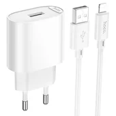 СЗУ Hoco C109A Fighter 10.5W (1USB-A) + кабель USB to Lightning White