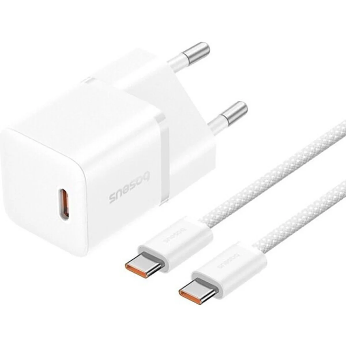 СЗУ Baseus GaN5 Fast Charger (mini) 1C 25W + Type-C to Type-C (P10110909113) Moon White