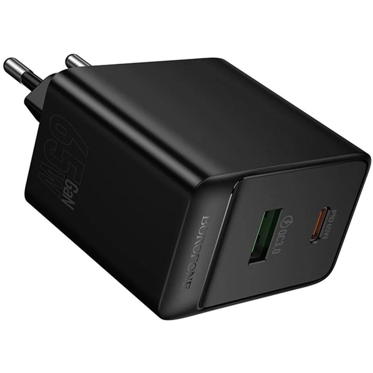 СЗУ Borofone BAS17A Erudite PD65W+QC3.0 (1USB-A/1C) Black