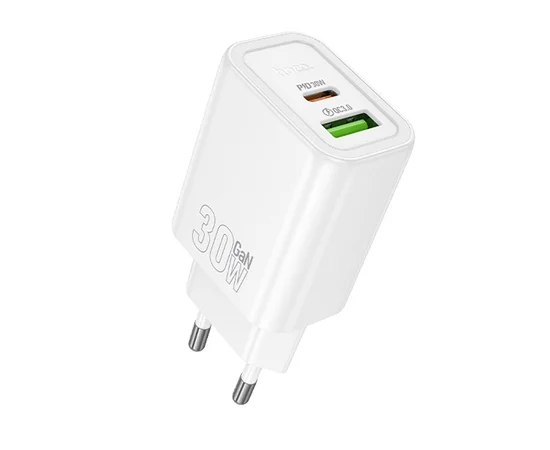 СЗУ Hoco N63 Gentle PD30W+QC3.0 (1USB-A/1C) + кабель Type-C to Type-C White