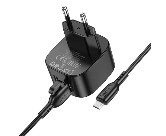 СЗУ Borofone BAS21A Special (2A) + Type-C Black