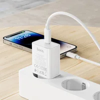 СЗУ Hoco C143A Benefit PD20W (1USB-C) + кабель Type-C to Lightning White