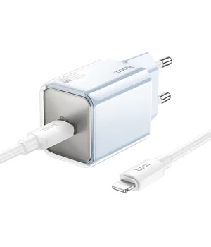 СЗУ Hoco N47 Glorious PD30W (1USB-C) + кабель Type-C to Lightning Blue