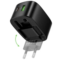 СЗУ Hoco CS101A Folding PD20W+QC3.0 (1USB-A/1C) Black