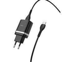 СЗУ Hoco C12Q Smart QC3.0 3A (1USB-A) + кабель USB to Type-C Чорний