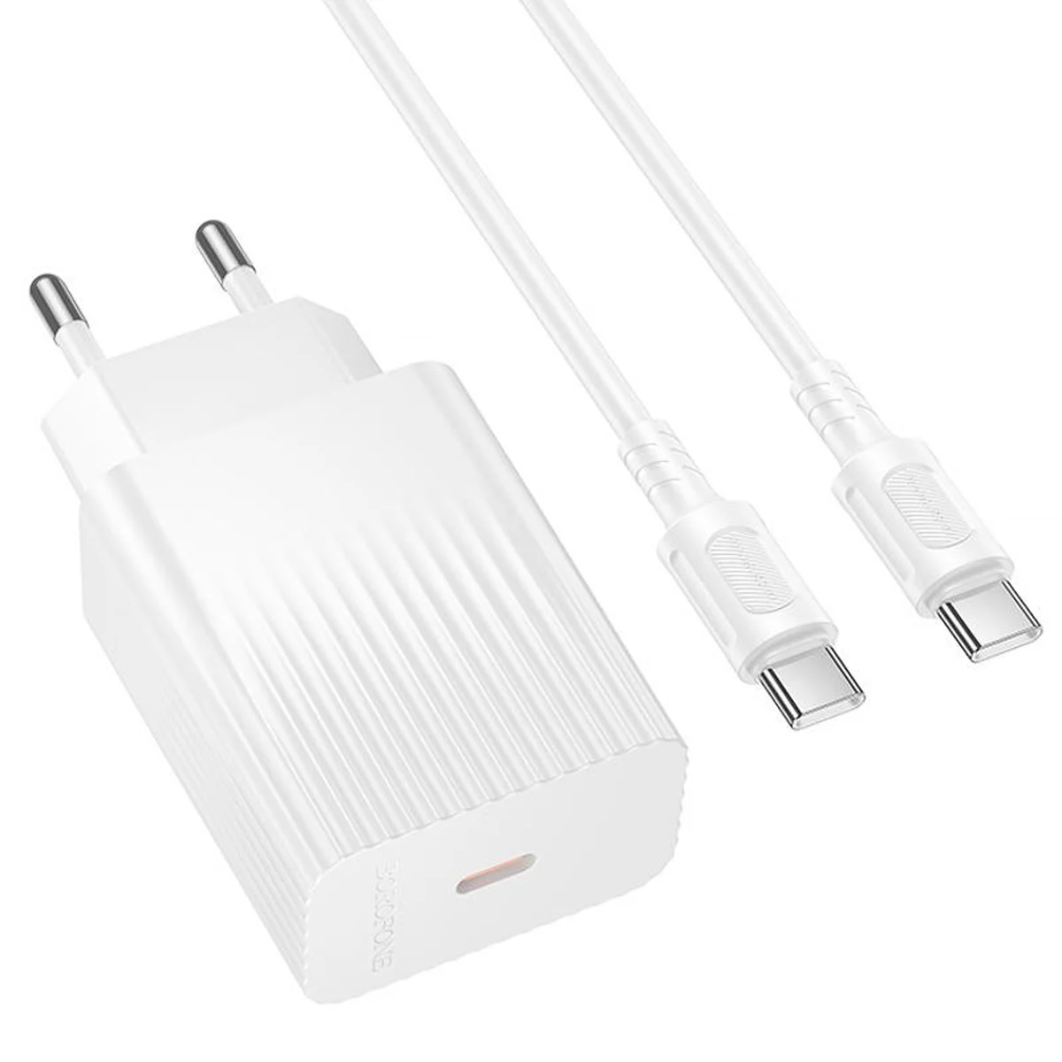 СЗУ Borofone BAS73A Source PD20W (1USB-C) + кабель Type-C to Type-C White