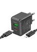 СЗУ Hoco CS14A PD20W+QC3.0 (1USB-A/1C) + Type-C to Lightning Black