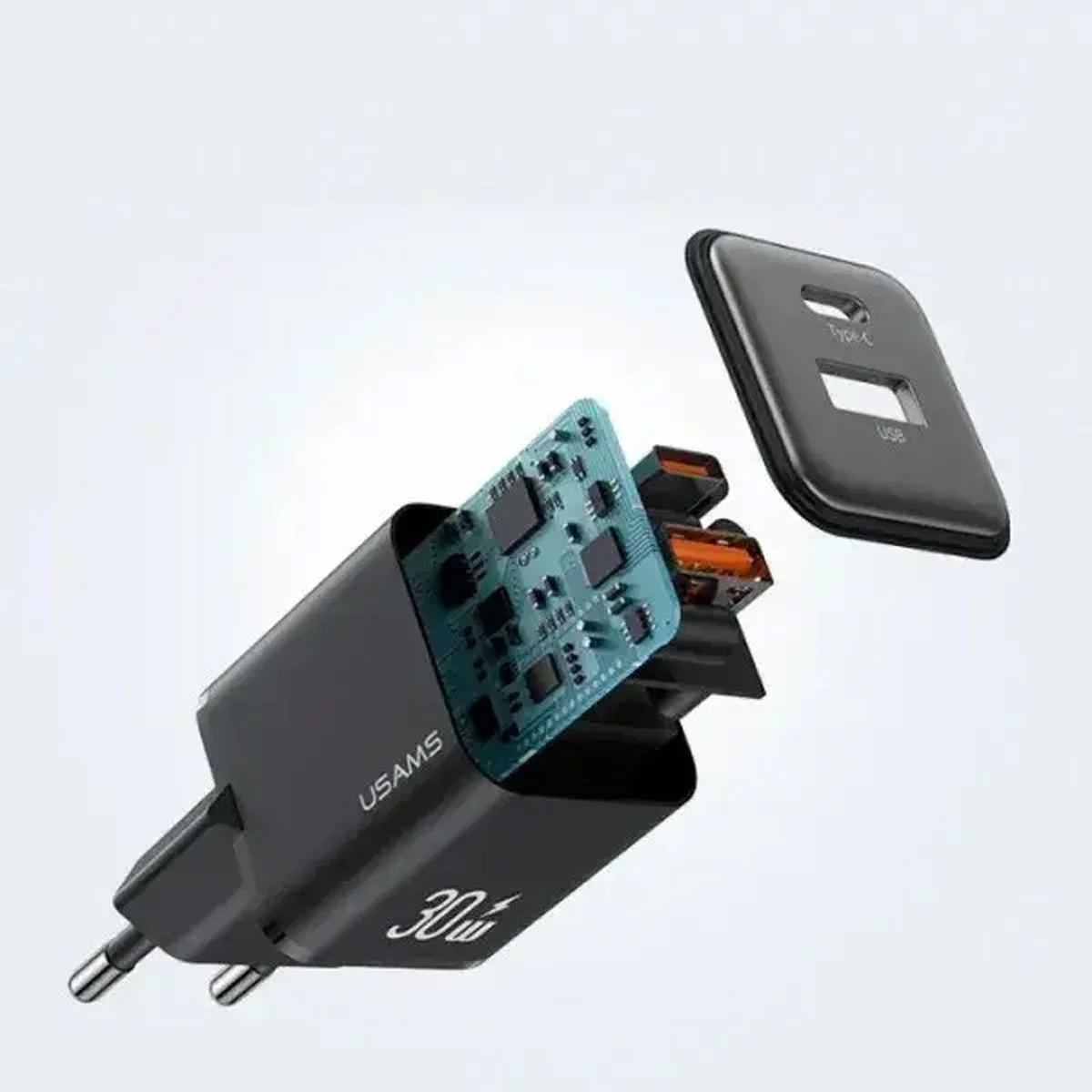 СЗУ Usams US-CC189 PD30W + QC3.0 A+C X-ron Series Black