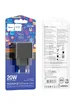 СЗУ Hoco CS14A PD20W+QC3.0 (1USB-A/1C) Black