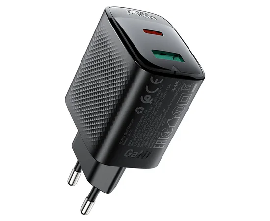 СЗУ Acefast A106 GaN PD45W (1USB-A/1C) Black