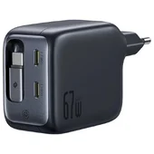 СЗУ Baseus EnerCore CJ11 PD67W with retractable cable (3USB-C) (E0121E) Cosmic Black
