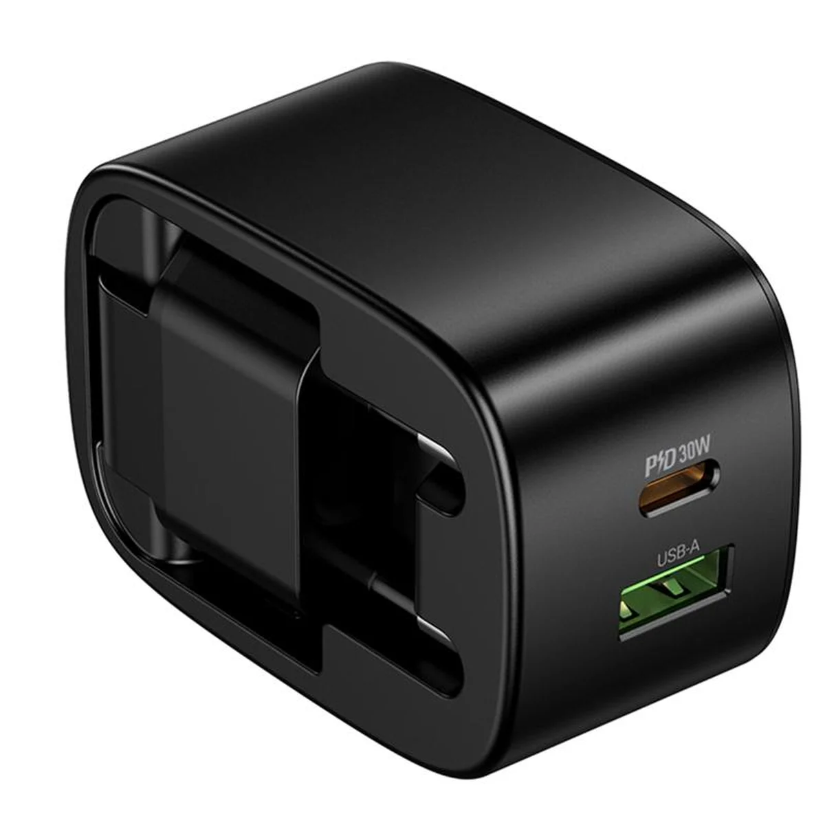 СЗУ Hoco CS102A Folding PD30W+QC3.0 (1USB-A/1C) Black