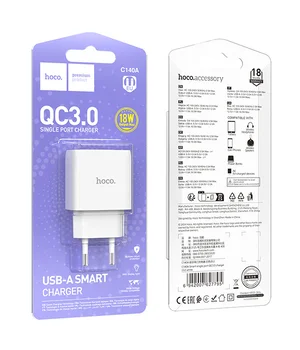 СЗУ Hoco C140A Smart QC3.0 (1USB/3A) White
