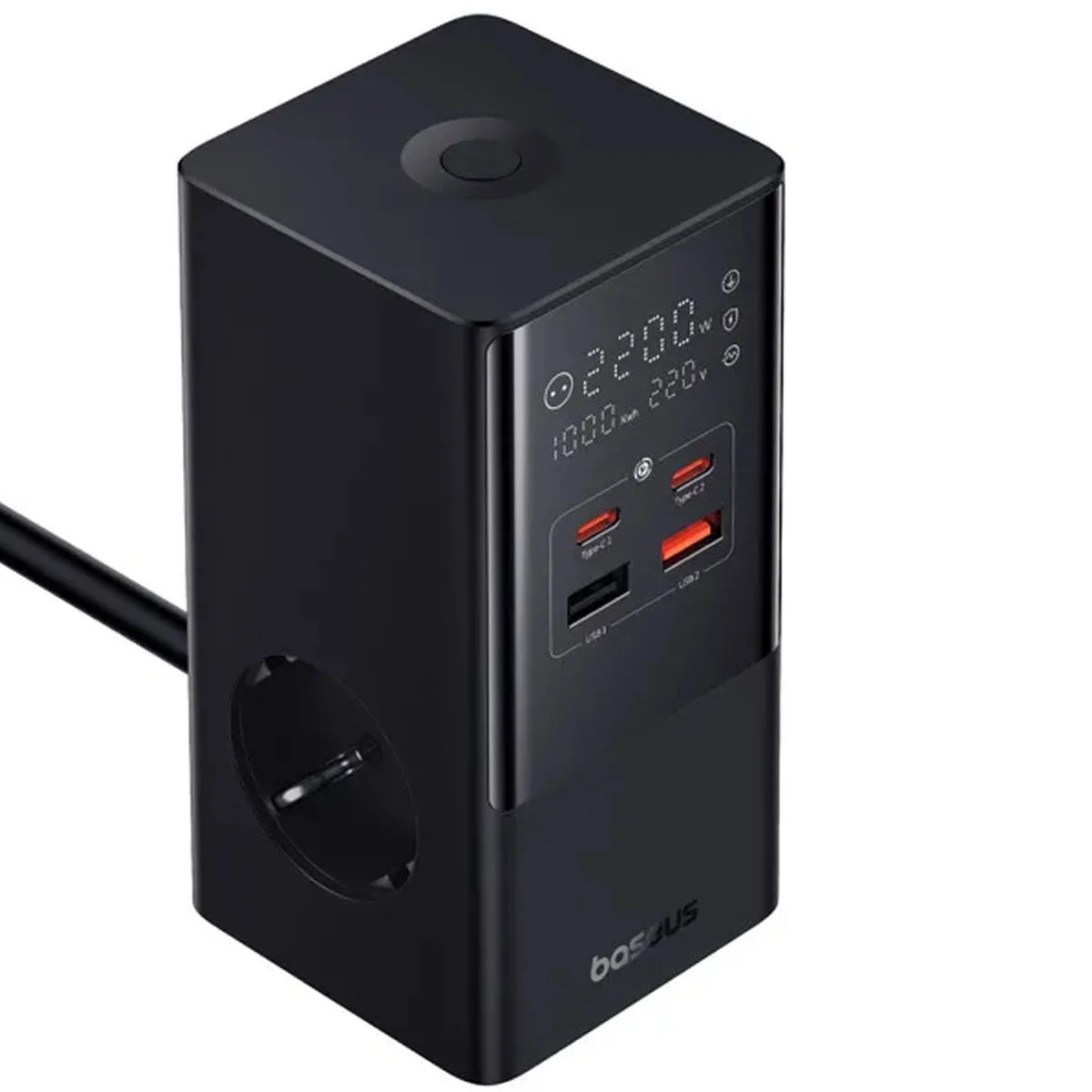 СЗУ Baseus PowerCombo Tower PowerStrip 100W (2USB-A/2C/2Socket) (1.5m) (E00023609113-00) Cluster Black