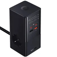 СЗУ Baseus PowerCombo Tower PowerStrip 100W (2USB-A/2C/2Socket) (1.5m) (E00023609113-00) Cluster Black