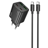 СЗУ Hoco N55 Fundador PD20W four-port (2USB-A/2C) + Type-C to Type-C Black