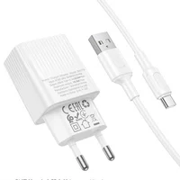 СЗУ Borofone BAS71A Source 10.5W (1USB-A) + кабель USB to Type-C White