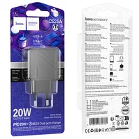 СЗУ Hoco CS25A Rico PD20W+QC3.0 (1USB-A/1C) Black