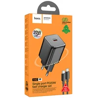 СЗУ Hoco N40 Mighty 1C PD20W + Type to Type-C Black