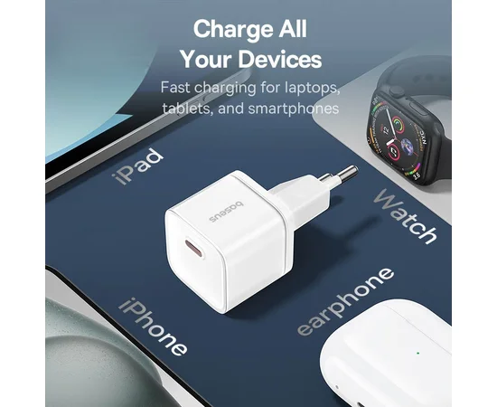 СЗУ Baseus GaN5S OS 1C 20W (P10162503) Moon White