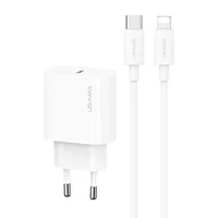 СЗУ Usams US-CC226 Kit-Yi Ser. 20W (1USB-C) + кабель Type-C to Lightning White