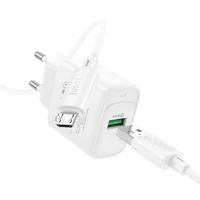 СЗУ Hoco C140A Smart QC3.0 18W (1USB-A) + кабель USB to MicroUSB White