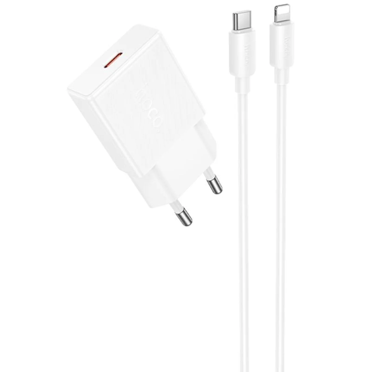 СЗУ Hoco N72 Speed ultra-thin PD20W (1USB-C) + кабель Type-C to Lightning White
