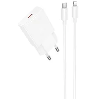 СЗУ Hoco N72 Speed ultra-thin PD20W (1USB-C) + кабель Type-C to Lightning White