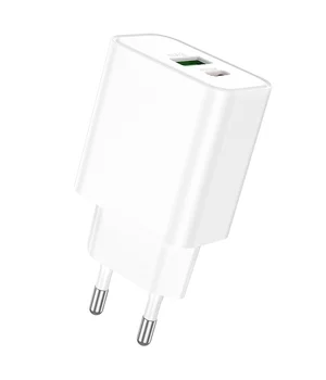 СЗУ Borofone BA88A Navy PD20W+QC3.0 (1USB-A/1C) White