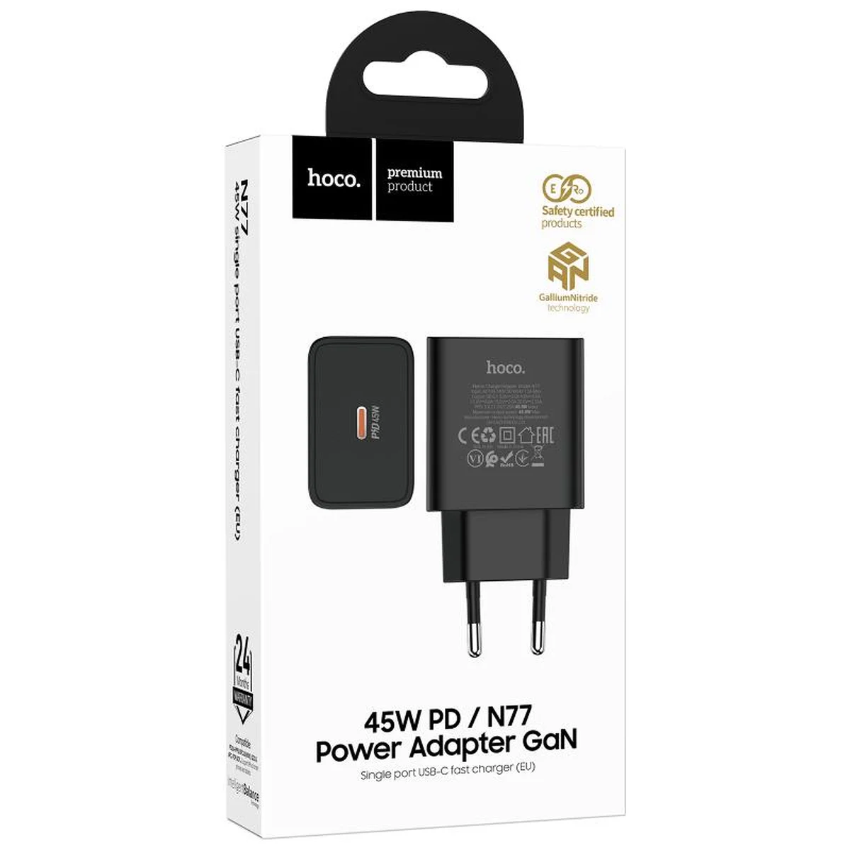 СЗУ Hoco N77 Star PD45W (1USB-C) Black