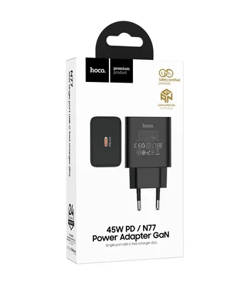СЗУ Hoco N77 Star PD45W (1USB-C) Black СЗУ Hoco N77 Star PD45W (1USB-C) Black