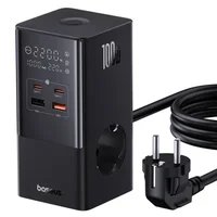 СЗУ Baseus PowerCombo Tower PowerStrip 100W (2USB-A/2C/2Socket) (1.5m) (E00023609113-00) Cluster Black