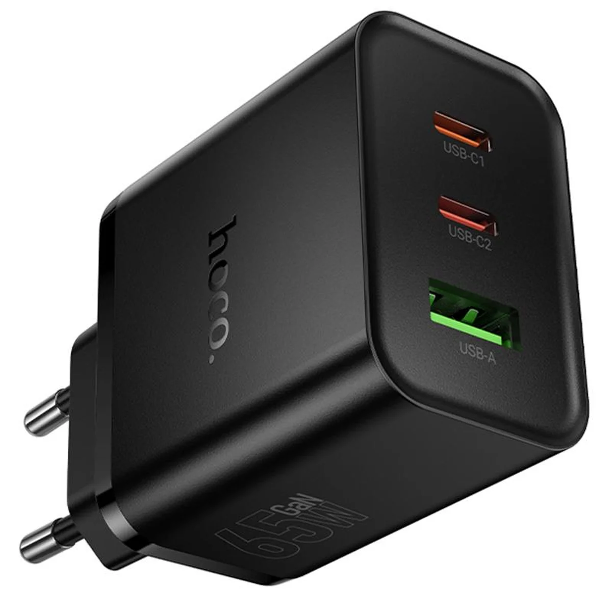 СЗУ Hoco N75 Grande 65W QC+PD (1USB-A/2C) Black