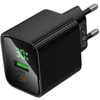 СЗУ Hoco CS84A Excellent with digital display PD30W+QC3.0 (1USB-A/1C) Black