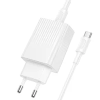 СЗУ Borofone BAS73A Source PD20W (1USB-C) + кабель Type-C to Type-C White