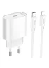 СЗУ Hoco C109A Fighter PD20W+QC3.0 (1USB-A/1C) + кабель Type-C to Lightning White