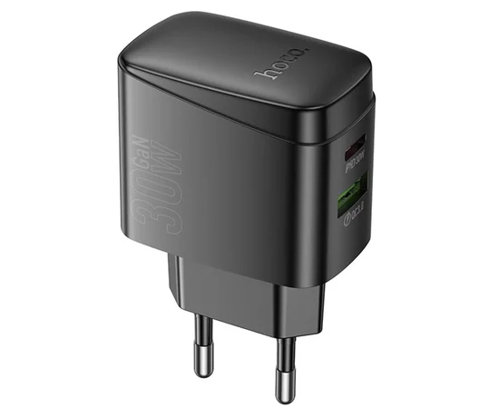 СЗУ Hoco CS61A Bright PD30W+QC3.0 (1USB-A/1C) Black