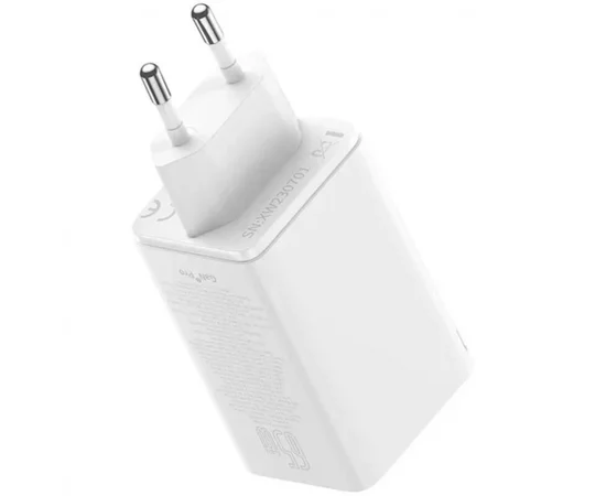 СЗУ Baseus GaN6 Pro OS 2C+2U 65W + Type-C to Type-C 100W (1m) (P10162701) White