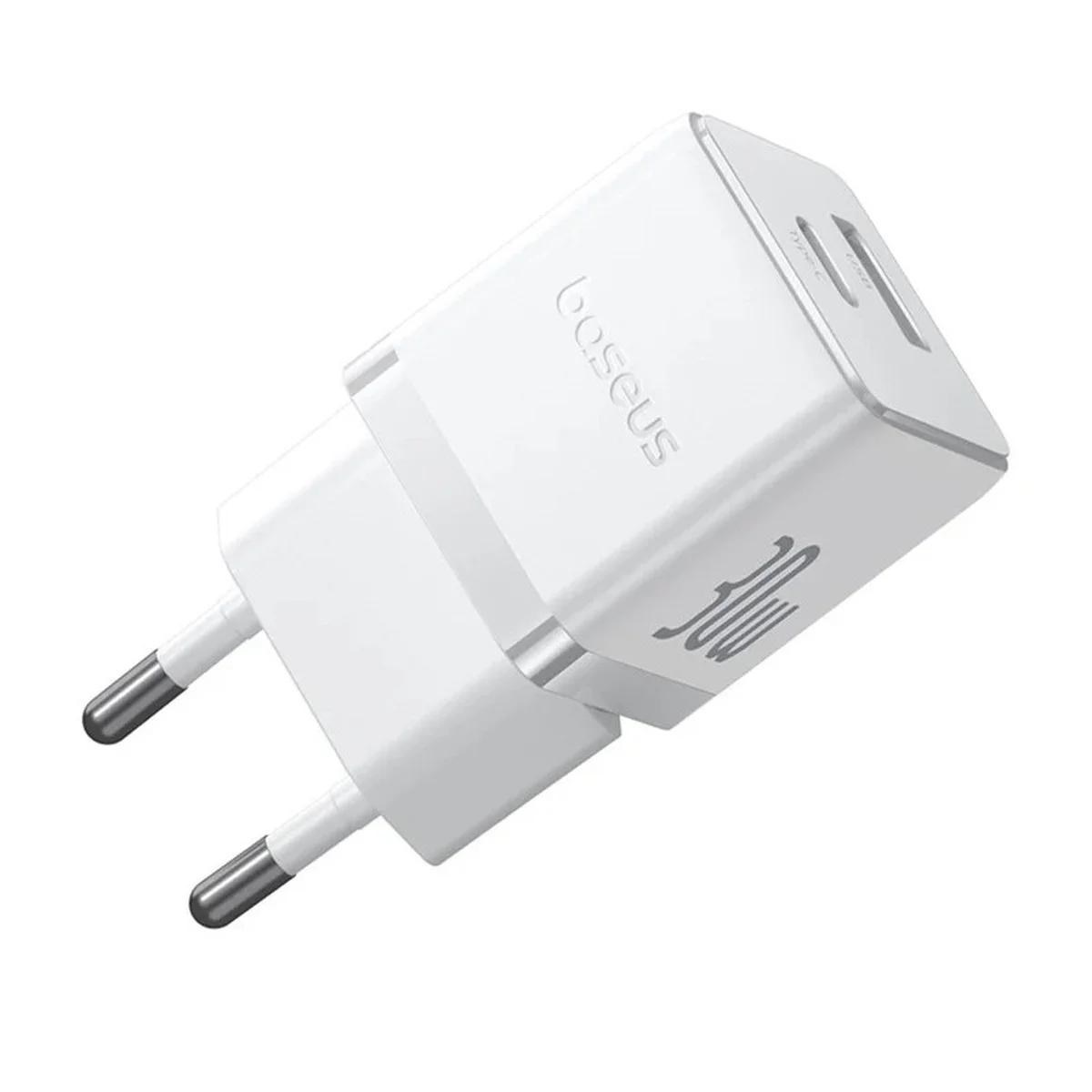СЗУ Baseus Palm Fast Charger 30W (1USB-A/1C) + кабель Type-C to Type-C (P1011160A) Moon White