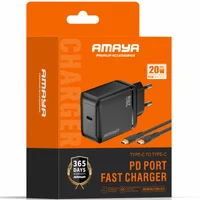 СЗУ Amaya E218S PD20W+QC3.0 (1USB-C) + кабель Type-C to Type-C Black