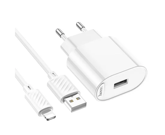 СЗУ Hoco C109A Fighter 10.5W (1USB-A) + кабель USB to Lightning White