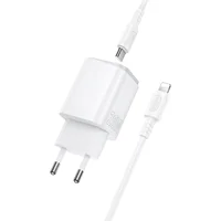 СЗУ Borofone BAS83A Star PD20W+QC3.0 (1USB-A/1C) + кабель Type-C to Lightning White
