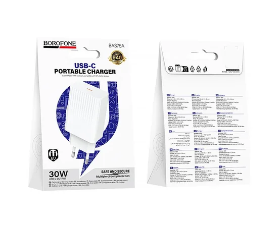СЗУ Borofone BAS75A Source PD30W (1USB-C) White