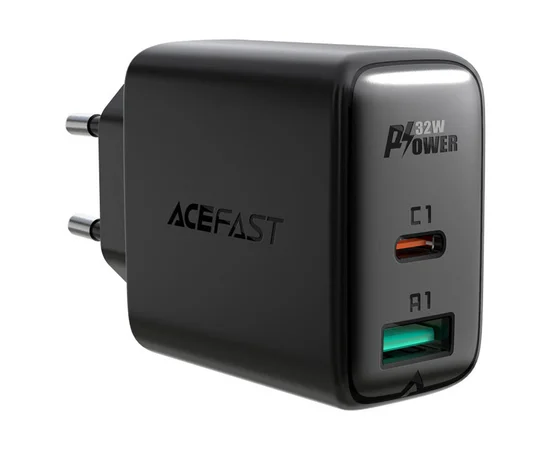СЗУ Acefast A5 PD32W GaN (USB-C+USB-A) Black