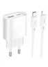 СЗУ Hoco C109A Fighter PD20W (1USB-C) + кабель Type-C to Lightning White